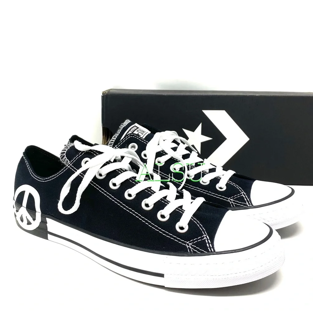 Converse Chuck Taylor ☮️ AS Canvas Low Skate Men’s Size Black Sneakers 165769F - Picture 2 of 13